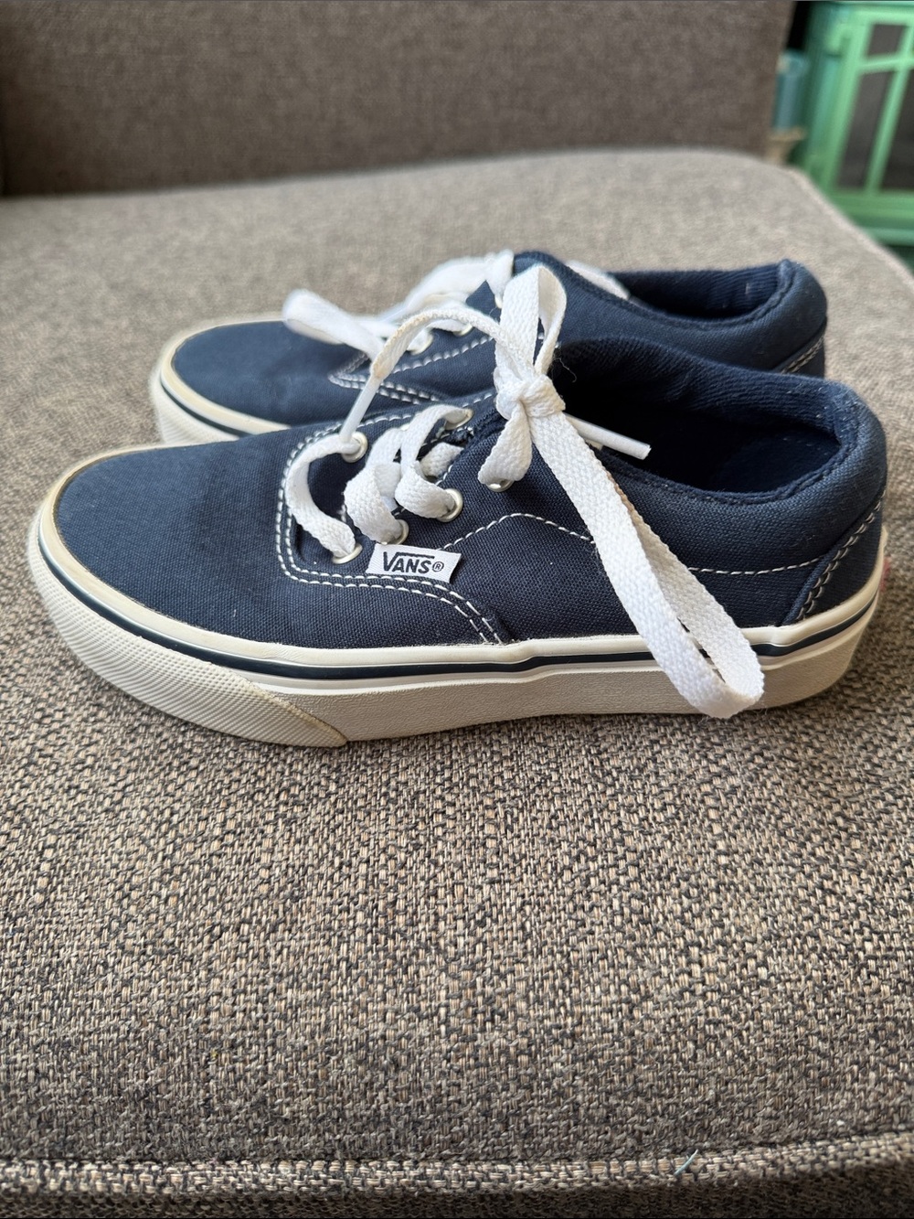 Vans Kids Navy Canvas Low-Top Lace-Up Sneakers